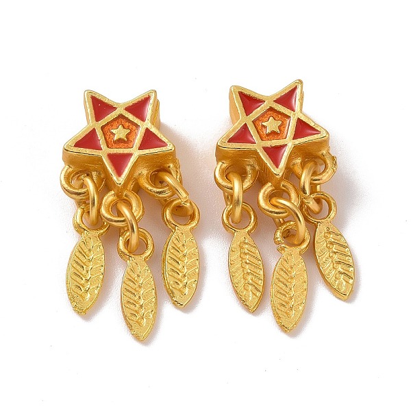 PandaHall Alloy Pendants, with Enamel, Star and Feather, Matte Gold Color, Red, 23mm, Hole: 3mm Alloy+Enamel Star Red
PandaHall Alloy Pendants, with Enamel, Star and Feather, Matte Gold Color, Red, 23mm, Hole: 3mm Alloy+Enamel Star Red