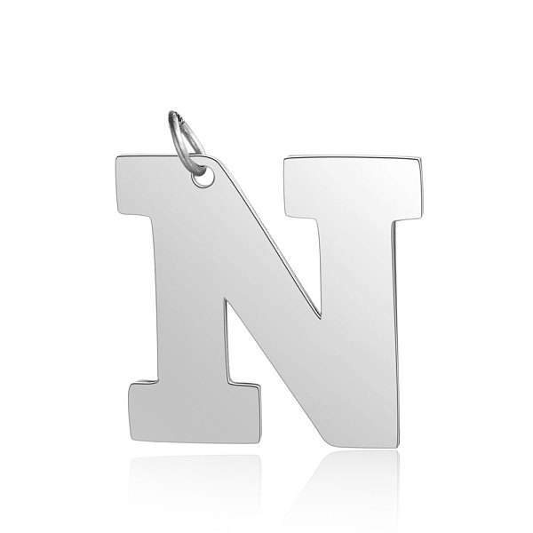 PandaHall 201 Stainless Steel Pendants, Letter, Stainless Steel Color, Letter.N, 30x30.5x1.5mm, Hole: 4.5mm 201 Stainless Steel Letter N
PandaHall 201 Stainless Steel Pendants, Letter, Stainless Steel Color, Letter.N, 30x30.5x1.5mm, Hole: 4.5mm 201 Stainless Steel Letter N