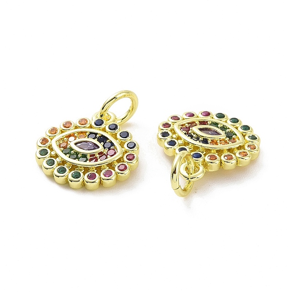 PandaHall Brass Micro Pave Colorful Cubic Zirconia Charms, with Jump Ring, Flower with Eye, Real 18K Gold Plated, 12x11.5x2mm, Hole: 3.2mm...
PandaHall Brass Micro Pave Colorful Cubic Zirconia Charms, with Jump Ring, Flower with Eye, Real 18K Gold Plated, 12x11.5x2mm, Hole: 3.2mm...