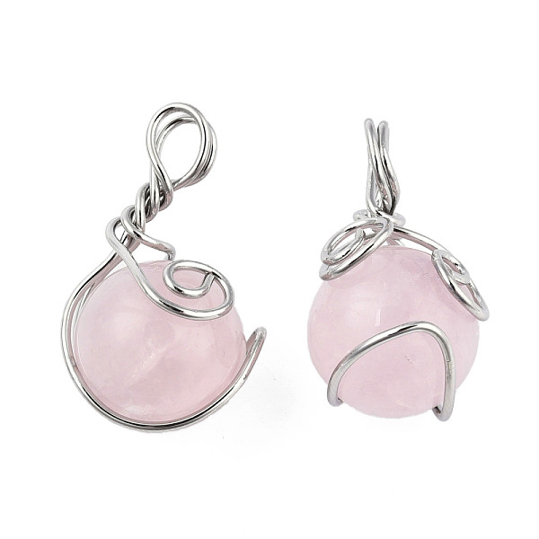 PandaHall Natural Rose Quartz Pendants, with Platinum Plated Brass Wire Wrapped, Round Charm, 28.5~34x18.5~20x17~19mm, Hole: 4~5.5mm Rose...
PandaHall Natural Rose Quartz Pendants, with Platinum Plated Brass Wire Wrapped, Round Charm, 28.5~34x18.5~20x17~19mm, Hole: 4~5.5mm Rose...