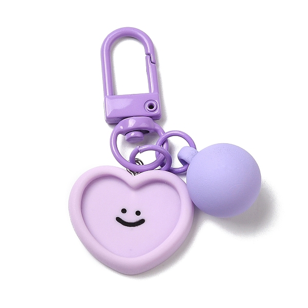 PandaHall Cartoon Smiling Face Acrylic Pendant Keychain, with Candy Ball Charm and Alloy Finding, for Car Bag Decoration, Heart, 62~67mm..., Purple
PandaHall Cartoon Smiling Face Acrylic Pendant Keychain, with Candy Ball Charm and Alloy Finding, for Car Bag Decoration, Heart, 62~67mm..., Purple