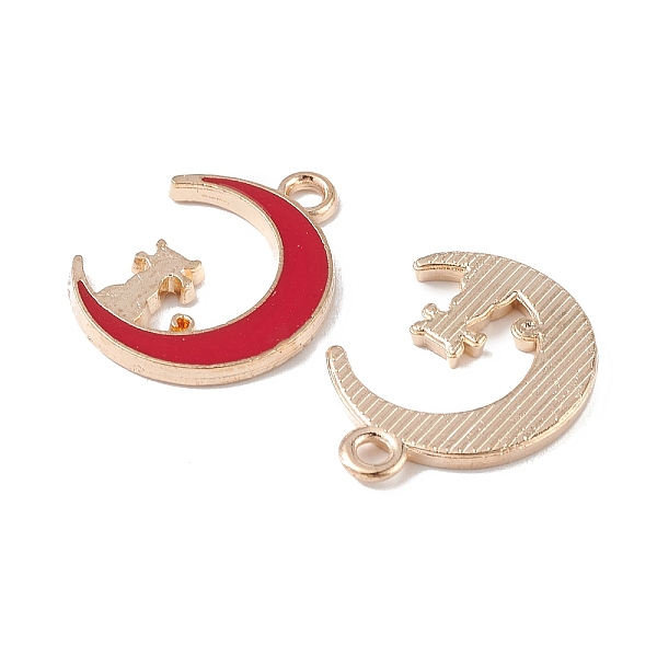 PandaHall Alloy Enamel Pendants, Light Gold, Moon with Cat Charm, Red, 19.5x14.5x1.5mm, Hole: 2mm Alloy+Enamel Moon Red
PandaHall Alloy Enamel Pendants, Light Gold, Moon with Cat Charm, Red, 19.5x14.5x1.5mm, Hole: 2mm Alloy+Enamel Moon Red