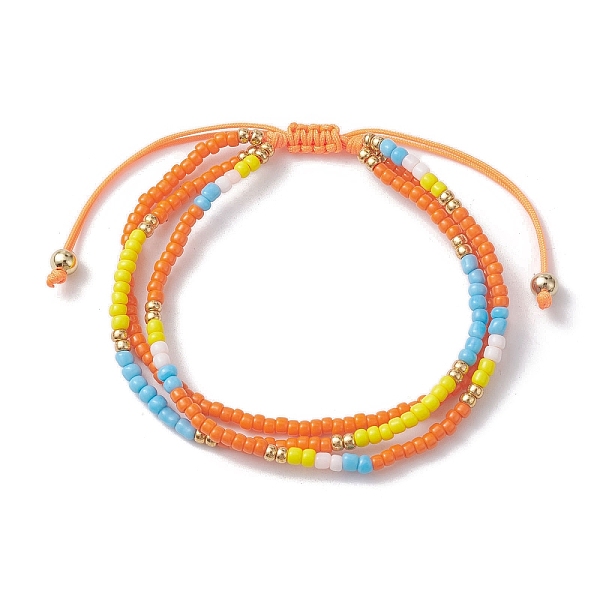 PandaHall Adjustable Glass Seed Beaded Triple Layer Multi-strand Bracelet, Nylon Cord Braided Bead Bracelets, Orange, Inner Diameter...
PandaHall Adjustable Glass Seed Beaded Triple Layer Multi-strand Bracelet, Nylon Cord Braided Bead Bracelets, Orange, Inner Diameter...