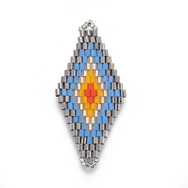 PandaHall MIYUKI & TOHO Handmade Japanese Seed Beads Links, Loom Pattern, Rhombus, Light Sky Blue, 43~44.1x19.4~20.2x1.6~1.8mm, Hole...
PandaHall MIYUKI & TOHO Handmade Japanese Seed Beads Links, Loom Pattern, Rhombus, Light Sky Blue, 43~44.1x19.4~20.2x1.6~1.8mm, Hole...