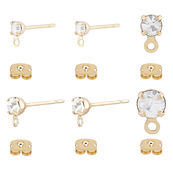 PandaHall SUPERFINDINGS 40Pcs 2 Size Brass Stud Earring Findings, with Clear Cubic Zirconia & Horizontal Loops & 40Pcs Ear Nuts, Real 18K...
PandaHall SUPERFINDINGS 40Pcs 2 Size Brass Stud Earring Findings, with Clear Cubic Zirconia & Horizontal Loops & 40Pcs Ear Nuts, Real 18K...