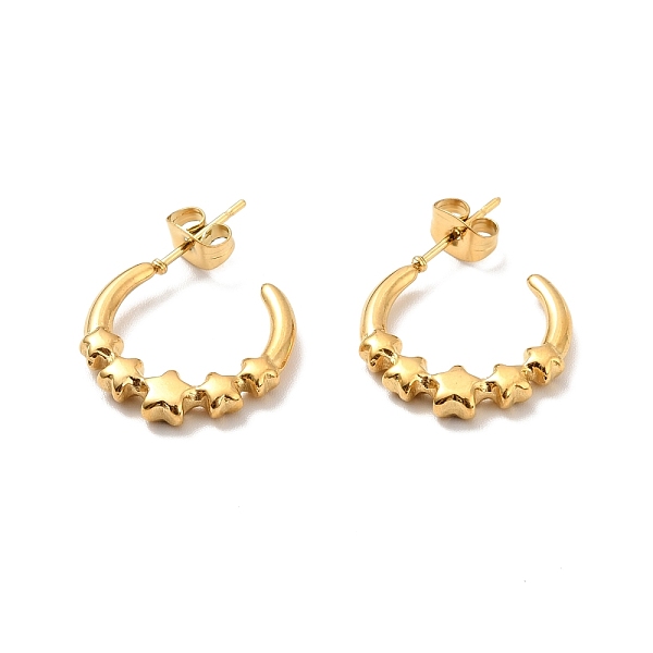 PandaHall Ion Plating(IP) 304 Stainless Steel Star Stud Earring, Half Hoop Earrings for Women, Golden, 17x18x3mm, Pin: 0.7mm 304 Stainless...
PandaHall Ion Plating(IP) 304 Stainless Steel Star Stud Earring, Half Hoop Earrings for Women, Golden, 17x18x3mm, Pin: 0.7mm 304 Stainless...
