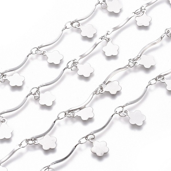 PandaHall Handmade 304 Stainless Steel Scalloped Bar Link Chains, Soldered, with Flower Charms and Card Paper, Stainless Steel Color, Bar...
PandaHall Handmade 304 Stainless Steel Scalloped Bar Link Chains, Soldered, with Flower Charms and Card Paper, Stainless Steel Color, Bar...