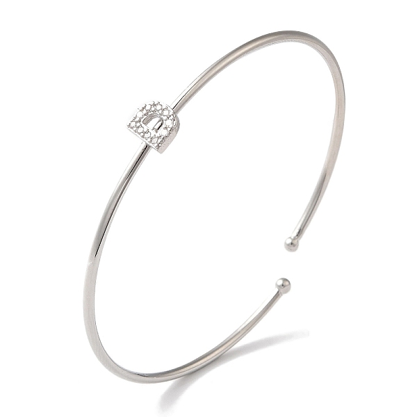 PandaHall Rack Plating Brass Micro Pave Clear Cubic Zirconia Letter Open Cuff Bangles, Torque Bangles for Women, Platinum, Lead Free &...
PandaHall Rack Plating Brass Micro Pave Clear Cubic Zirconia Letter Open Cuff Bangles, Torque Bangles for Women, Platinum, Lead Free &...