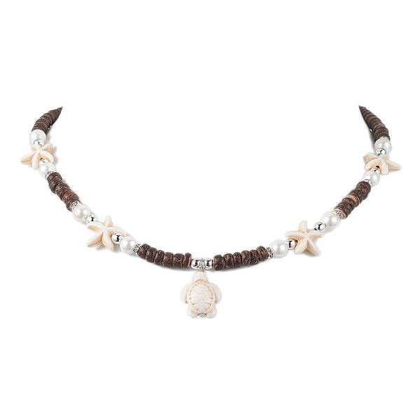 PandaHall Sea Turtle Synthetic Turquoise Pendant Necklaces for Women, with Natural Coconut Column Beads and Shell Pearls, 16.22 inch(41.2cm)...
PandaHall Sea Turtle Synthetic Turquoise Pendant Necklaces for Women, with Natural Coconut Column Beads and Shell Pearls, 16.22 inch(41.2cm)...
