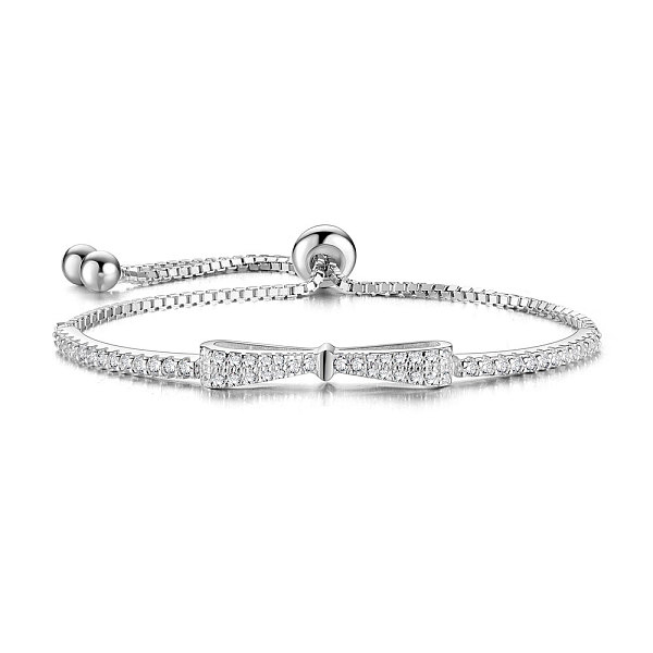 PandaHall SHEGRACE Rhodium Plated 925 Sterling Silver Bracelets, with Grade AAAA Cubic Zirconia, Bowknot, Clear, Platinum, 7-7/8 inch(20cm)...
PandaHall SHEGRACE Rhodium Plated 925 Sterling Silver Bracelets, with Grade AAAA Cubic Zirconia, Bowknot, Clear, Platinum, 7-7/8 inch(20cm)...