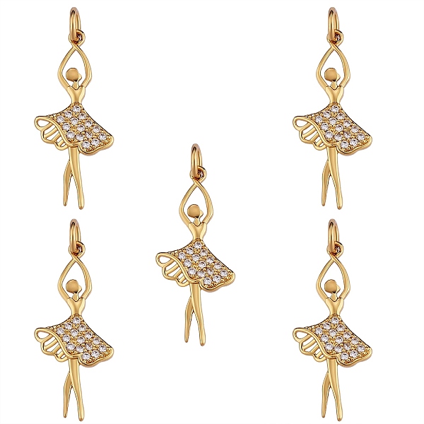 PandaHall 5Pcs Rack Plating Brass Micro Pave Cubic Zirconia Pendants, with Jump Rings, Long-Lasting Plated, Ballet Dancer, Clear, Golden...
PandaHall 5Pcs Rack Plating Brass Micro Pave Cubic Zirconia Pendants, with Jump Rings, Long-Lasting Plated, Ballet Dancer, Clear, Golden...