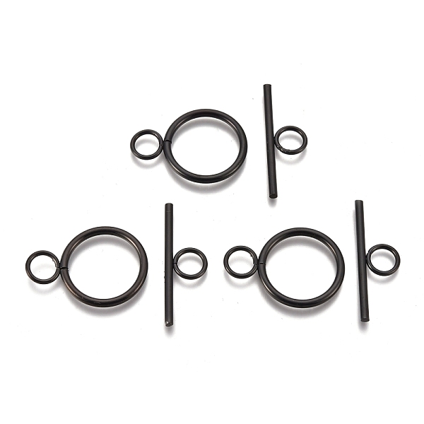 PandaHall 304 Stainless Steel Toggle Clasps, Ring, Electrophoresis Black, Ring: 28x20x2mm, Hole: 5.5mm, Bar: 30x10x2mm, Hole: 5.5mm 304...
PandaHall 304 Stainless Steel Toggle Clasps, Ring, Electrophoresis Black, Ring: 28x20x2mm, Hole: 5.5mm, Bar: 30x10x2mm, Hole: 5.5mm 304...