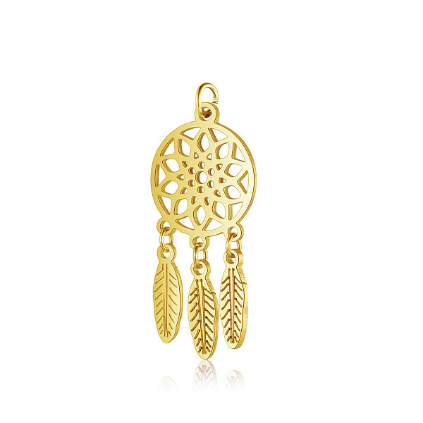 PandaHall 304 Stainless Steel Pendants, with Jump Rings, Polished, Woven Net/Web with Feather, Golden, 32x14x1mm, Hole: 3mm 304 Stainless...
PandaHall 304 Stainless Steel Pendants, with Jump Rings, Polished, Woven Net/Web with Feather, Golden, 32x14x1mm, Hole: 3mm 304 Stainless...