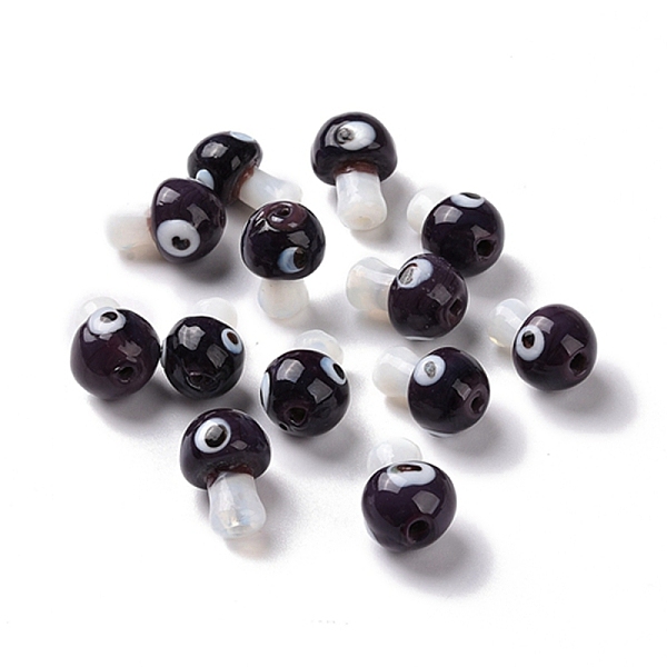 PandaHall Handmade Evil Eye Lampwork Beads, Mushroom Shape, Indigo, 16.5~18x11.5~13x11.5~13mm, Hole: 1.6~2mm Lampwork Mushroom Purple
PandaHall Handmade Evil Eye Lampwork Beads, Mushroom Shape, Indigo, 16.5~18x11.5~13x11.5~13mm, Hole: 1.6~2mm Lampwork Mushroom Purple