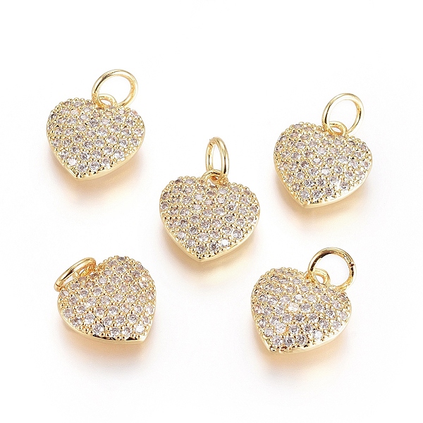 PandaHall Brass Micro Pave Cubic Zirconia Pendants, with Jump Ring, Long-Lasting Plated, Heart, Clear, Real 18K Gold Plated, 10.5x10x2.5mm...
PandaHall Brass Micro Pave Cubic Zirconia Pendants, with Jump Ring, Long-Lasting Plated, Heart, Clear, Real 18K Gold Plated, 10.5x10x2.5mm...