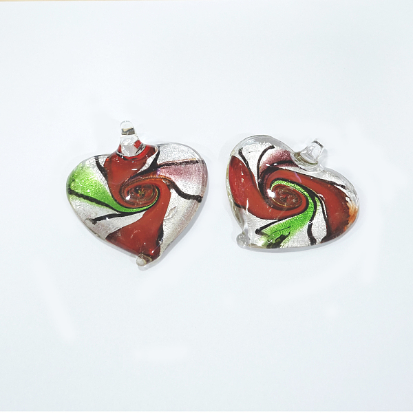 PandaHall Handmade Silver Foil Lampwork Pendants, Large Hole Pendants, Heart, FireBrick, 48~49x43~44x9.5~10mm, Hole: 6.5~7.5mm Silver Foil..., Red
PandaHall Handmade Silver Foil Lampwork Pendants, Large Hole Pendants, Heart, FireBrick, 48~49x43~44x9.5~10mm, Hole: 6.5~7.5mm Silver Foil..., Red