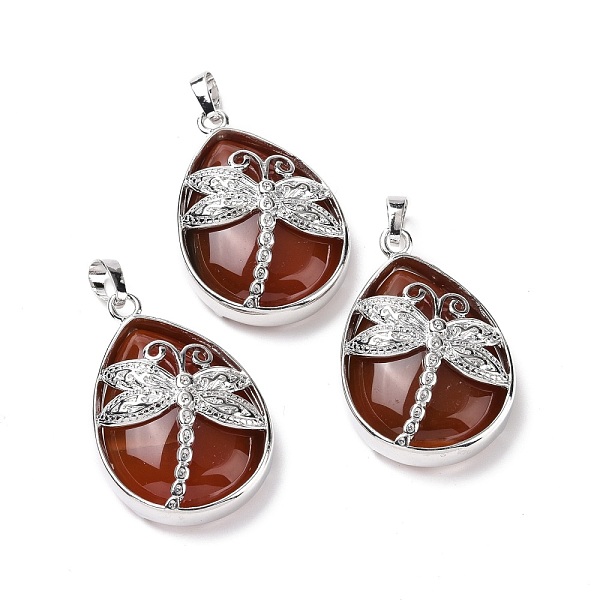 PandaHall Dyed & Heated Natural Agate Pendants, with Platinum Tone Brass Findings, Lead Free & Cadmium Free, Teardrop with Dragonfly Charms...
PandaHall Dyed & Heated Natural Agate Pendants, with Platinum Tone Brass Findings, Lead Free & Cadmium Free, Teardrop with Dragonfly Charms...