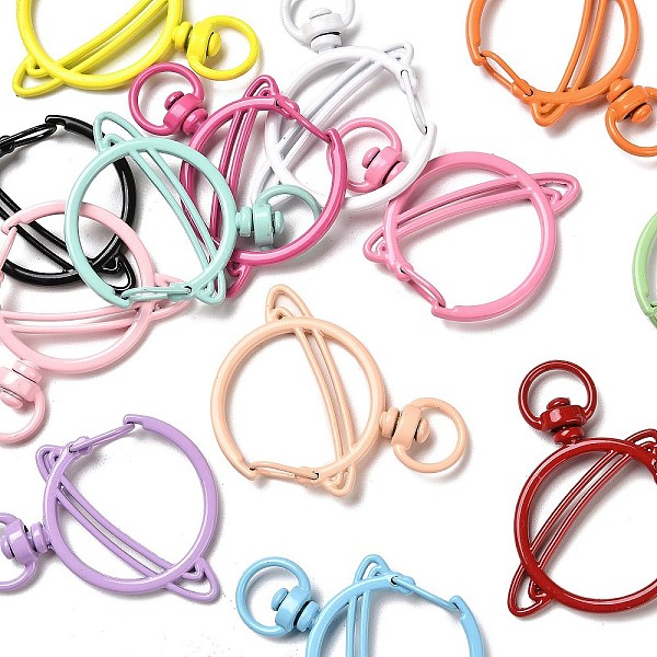 PandaHall Spray Painted Alloy Swivel Lobster Claw Clasps, Swivel Snap Hook, Planet, Mixed Color, 41x32mm Alloy Multicolor
PandaHall Spray Painted Alloy Swivel Lobster Claw Clasps, Swivel Snap Hook, Planet, Mixed Color, 41x32mm Alloy Multicolor