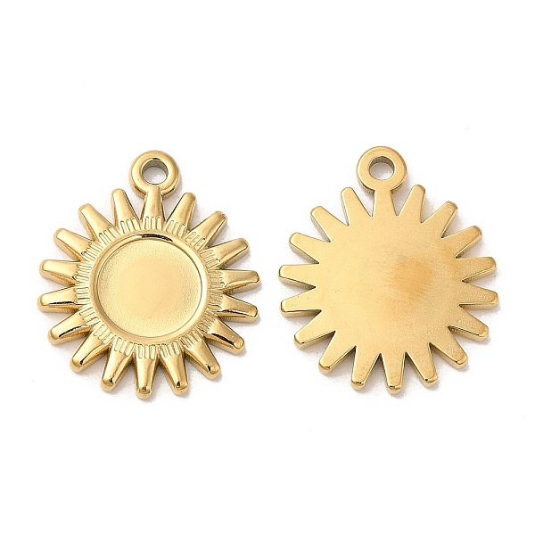 PandaHall Ion Plating(IP) 304 Stainless Steel Pendant Cabochon Settings, Sun Charms, Real 18K Gold Plated, Tray: 8mm, 20.5x17.5x2mm, Hole...
PandaHall Ion Plating(IP) 304 Stainless Steel Pendant Cabochon Settings, Sun Charms, Real 18K Gold Plated, Tray: 8mm, 20.5x17.5x2mm, Hole...
