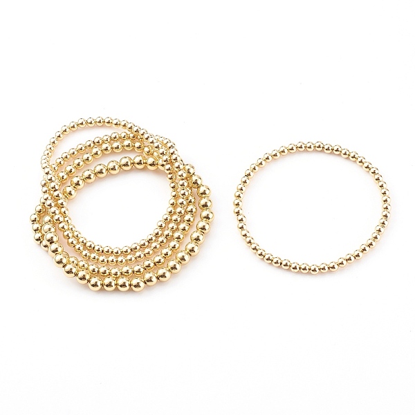 PandaHall Round Brass Beaded Stretch Bracelets, Graduated Stackable Bracelets, Golden, Inner Diameter: 2-1/8 inch(5.5cm), 5pcs/set Brass
PandaHall Round Brass Beaded Stretch Bracelets, Graduated Stackable Bracelets, Golden, Inner Diameter: 2-1/8 inch(5.5cm), 5pcs/set Brass