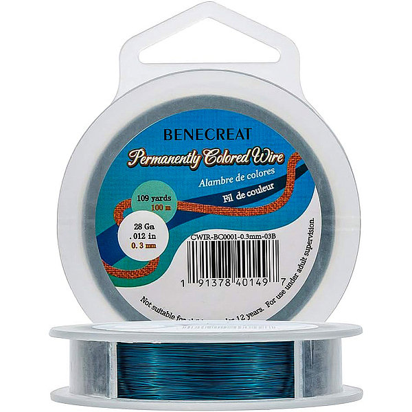 PandaHall BENECREAT 28Gauge(0.3mm) Tarnish Resistant MarineBlue Wire Jewellery Making Copper Wire, 100M/109Yard Copper Round Blue
PandaHall BENECREAT 28Gauge(0.3mm) Tarnish Resistant MarineBlue Wire Jewellery Making Copper Wire, 100M/109Yard Copper Round Blue