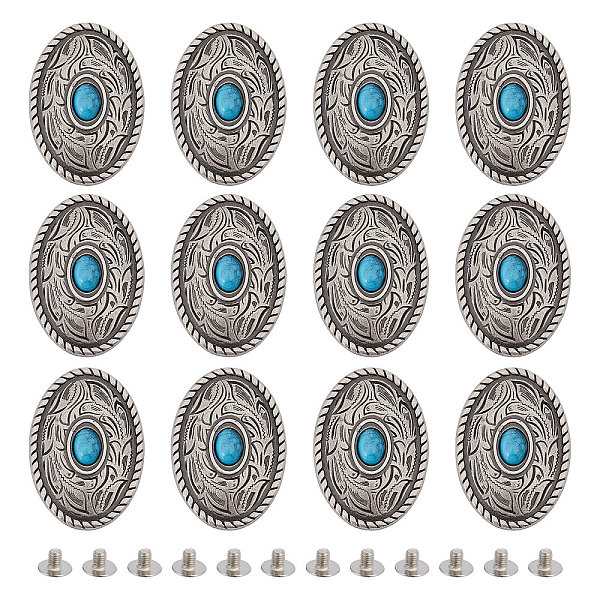 PandaHall SUPERFINDINGS 12 Sets Alloy Buttons, with Synthetic Turquoise, Turquoise, 35x25x8mm, Hole: 3mm Alloy Oval Green
PandaHall SUPERFINDINGS 12 Sets Alloy Buttons, with Synthetic Turquoise, Turquoise, 35x25x8mm, Hole: 3mm Alloy Oval Green