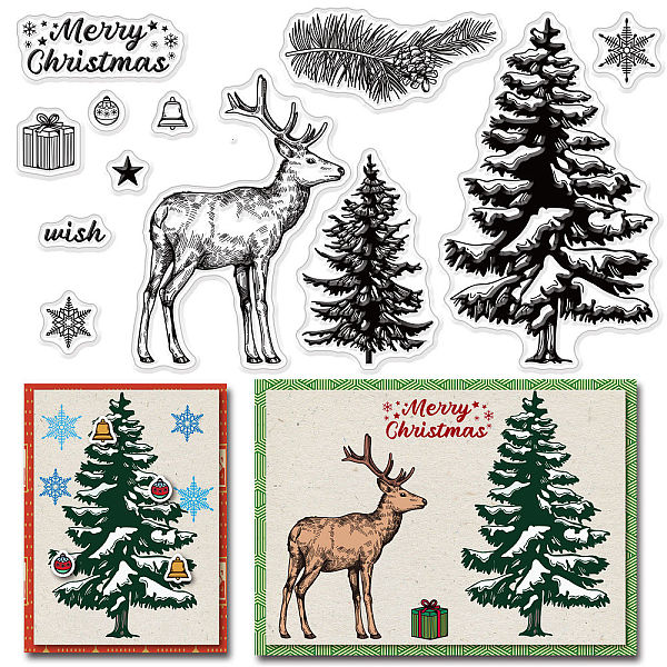 PandaHall CRASPIRE Christmas Silicone Clear Stamps Elk Merry Christmas Pine Tree Snowflake Patterns Clear Stamps for Card Making Decoration...
PandaHall CRASPIRE Christmas Silicone Clear Stamps Elk Merry Christmas Pine Tree Snowflake Patterns Clear Stamps for Card Making Decoration...