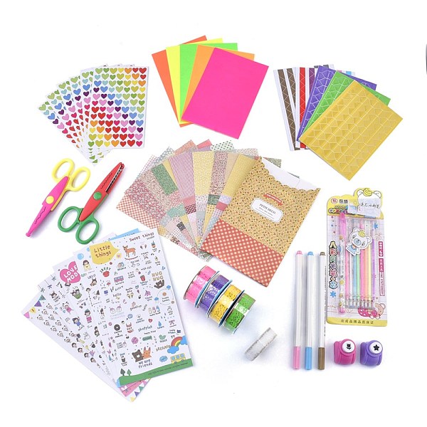 PandaHall DIY Photo Album Scrapbook Crafts, Sticker, Photo Corners, Craft Punch, Water Chalk Pen, Decorative Adhesive Tapes, Paper, Craft..., Multicolor
PandaHall DIY Photo Album Scrapbook Crafts, Sticker, Photo Corners, Craft Punch, Water Chalk Pen, Decorative Adhesive Tapes, Paper, Craft..., Multicolor