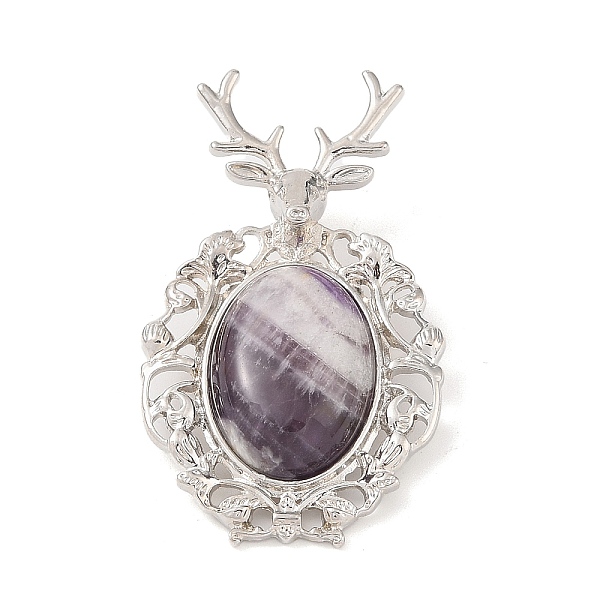 PandaHall Natural Amethyst Pendants, with Platinum Tone Alloy Findings, Deer Charms, 56x33x4mm, Hole: 5x8mm Amethyst Deer
PandaHall Natural Amethyst Pendants, with Platinum Tone Alloy Findings, Deer Charms, 56x33x4mm, Hole: 5x8mm Amethyst Deer