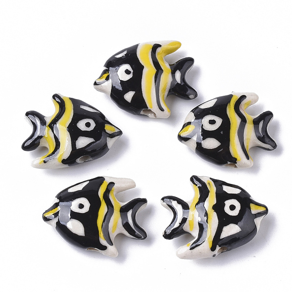 PandaHall Handmade Porcelain Beads, Famille Rose Style, Tropical Fish, Black, 18~19x21~23x7.5mm, Hole: 1.6~2mm Porcelain Fish Black
PandaHall Handmade Porcelain Beads, Famille Rose Style, Tropical Fish, Black, 18~19x21~23x7.5mm, Hole: 1.6~2mm Porcelain Fish Black