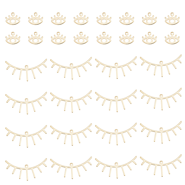 PandaHall HOBBIESAY 32Pcs 2 Style Brass Pendants, Eyelash/Eye Charms, Real 24K Gold Plated, 18x35x0.7mm and 10.5x12.5x0.8mm, Hole: 1.4mm...
PandaHall HOBBIESAY 32Pcs 2 Style Brass Pendants, Eyelash/Eye Charms, Real 24K Gold Plated, 18x35x0.7mm and 10.5x12.5x0.8mm, Hole: 1.4mm...