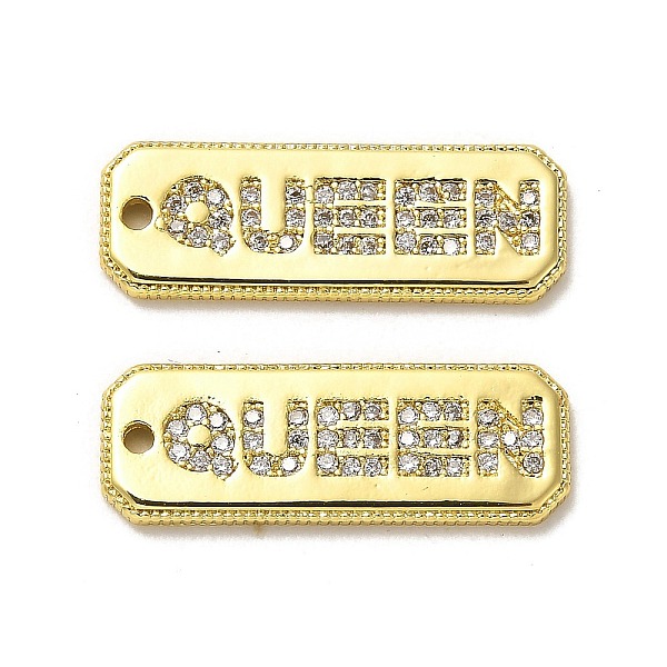 PandaHall Brass Micro Pave Cubic Zirconia Pendants, Long-Lasting Plated, Rectangle with Letter Queen, Golden, 21.5x7.5x1.5mm, Hole: 1.2mm..., Clear
PandaHall Brass Micro Pave Cubic Zirconia Pendants, Long-Lasting Plated, Rectangle with Letter Queen, Golden, 21.5x7.5x1.5mm, Hole: 1.2mm..., Clear