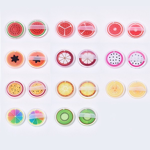 PandaHall Acrylic Pendants, PVC Printed on the Front, with Film on the Back, Sliced Fruit, Mixed Color, 25x2mm, Hole: 1.5mm Acrylic Fruit..., Multicolor
PandaHall Acrylic Pendants, PVC Printed on the Front, with Film on the Back, Sliced Fruit, Mixed Color, 25x2mm, Hole: 1.5mm Acrylic Fruit..., Multicolor