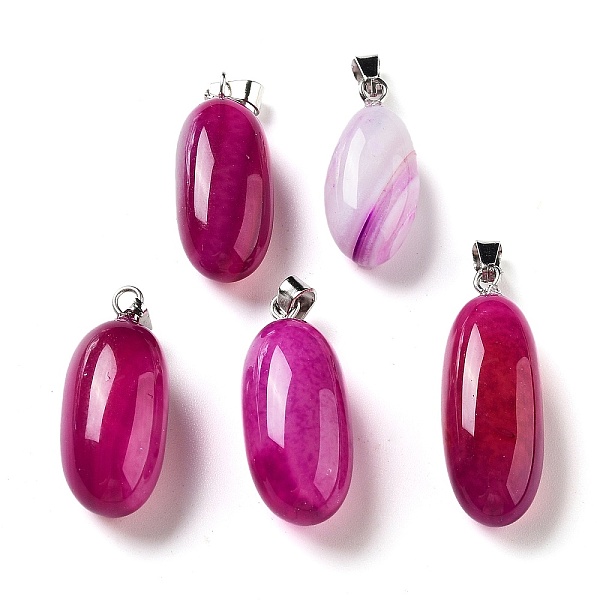 PandaHall Natural Agate Dyed Pendants, Oval Charms with Stainless Steel Color Plated Stainless Steel Snap on Bails, Fuchsia..., Pink
PandaHall Natural Agate Dyed Pendants, Oval Charms with Stainless Steel Color Plated Stainless Steel Snap on Bails, Fuchsia..., Pink