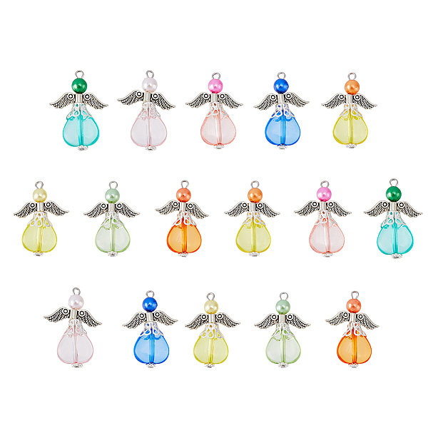 PandaHall SUPERFINDINGS 6 Sets Acrylic Pendants, with Tibetan Style Alloy Findings, Angel, Mixed Color, 30x23x6mm, Hole: 3mm, 8pcs/set..., Multicolor
PandaHall SUPERFINDINGS 6 Sets Acrylic Pendants, with Tibetan Style Alloy Findings, Angel, Mixed Color, 30x23x6mm, Hole: 3mm, 8pcs/set..., Multicolor