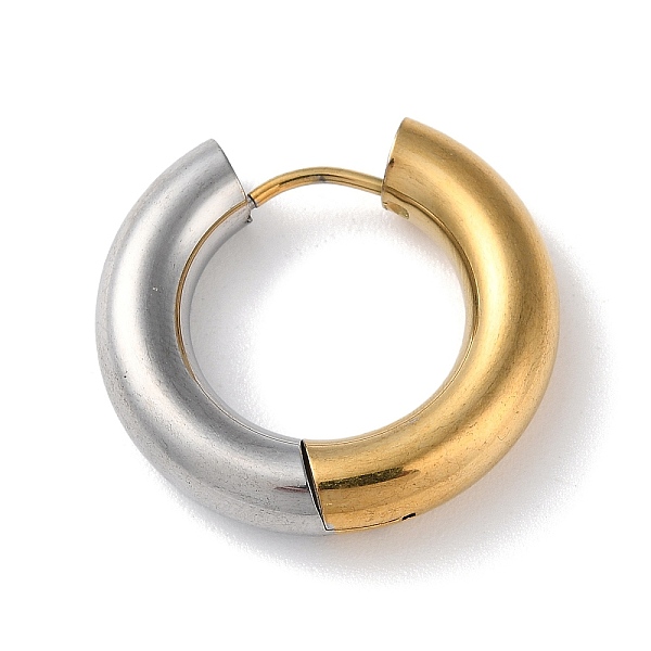 PandaHall Two Tone 304 Stainless Steel Huggie Hoop Earrings, Golden & Stainless Steel Color, 23x24x5mm 304 Stainless Steel Ring
PandaHall Two Tone 304 Stainless Steel Huggie Hoop Earrings, Golden & Stainless Steel Color, 23x24x5mm 304 Stainless Steel Ring
