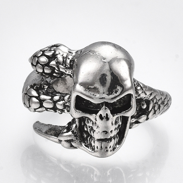 PandaHall Alloy Cuff Finger Rings, Wide Band Rings, Skull, Antique Silver, US Size 8 1/2(18.5mm) Alloy
PandaHall Alloy Cuff Finger Rings, Wide Band Rings, Skull, Antique Silver, US Size 8 1/2(18.5mm) Alloy