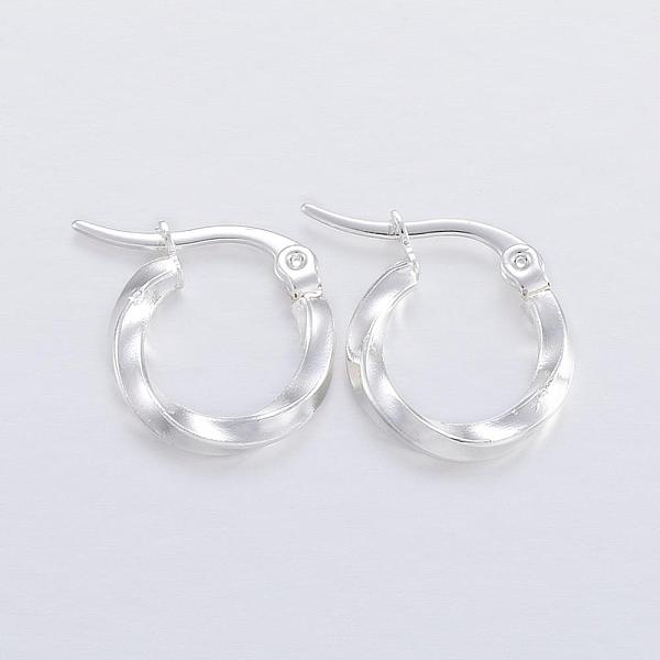PandaHall 304 Stainless Steel Hoop Earrings, Hypoallergenic Earrings, Twisted Ring Shape, Silver, 15x14x2.5mm, 10 Gauge, Pin: 1x0.8mm 304...
PandaHall 304 Stainless Steel Hoop Earrings, Hypoallergenic Earrings, Twisted Ring Shape, Silver, 15x14x2.5mm, 10 Gauge, Pin: 1x0.8mm 304...