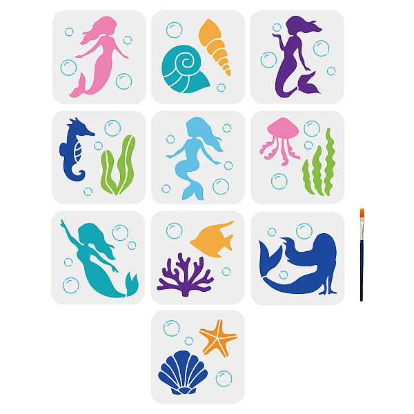 PandaHall MAYJOYDIY US 1 Set PET Hollow Out Drawing Painting Stencils, with 1Pc Art Paint Brushes, for DIY Scrapbook, Photo Album, Mermaid...
PandaHall MAYJOYDIY US 1 Set PET Hollow Out Drawing Painting Stencils, with 1Pc Art Paint Brushes, for DIY Scrapbook, Photo Album, Mermaid...