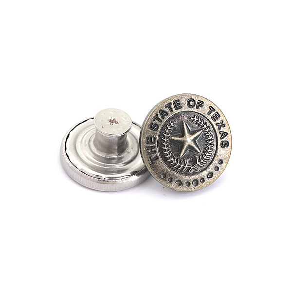 PandaHall Alloy Button Pins for Jeans, Nautical Buttons, Garment Accessories, Round with Star, Antique Bronze, 20mm Alloy Round
PandaHall Alloy Button Pins for Jeans, Nautical Buttons, Garment Accessories, Round with Star, Antique Bronze, 20mm Alloy Round