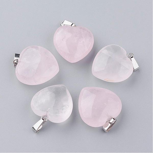PandaHall Natural Rose Quartz Pendants, with Platinum Tone Alloy Findings, Heart, 22~23x20~21x9~10mm, Hole: 2.5x5.5mm Rose Quartz Heart
PandaHall Natural Rose Quartz Pendants, with Platinum Tone Alloy Findings, Heart, 22~23x20~21x9~10mm, Hole: 2.5x5.5mm Rose Quartz Heart
