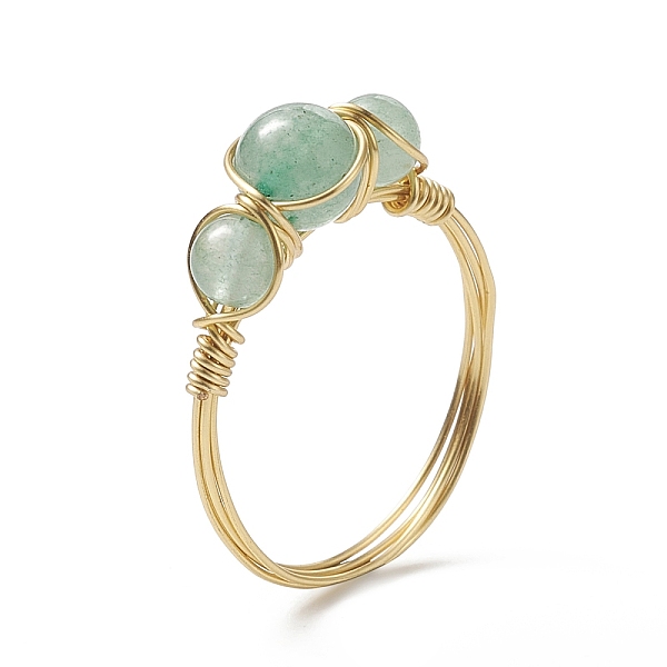 PandaHall Natural Green Aventurine Round Braided Beaded Finger Ring, Light Gold Copper Wire Wrap Jewelry for Women, Inner Diameter: 18mm...
PandaHall Natural Green Aventurine Round Braided Beaded Finger Ring, Light Gold Copper Wire Wrap Jewelry for Women, Inner Diameter: 18mm...