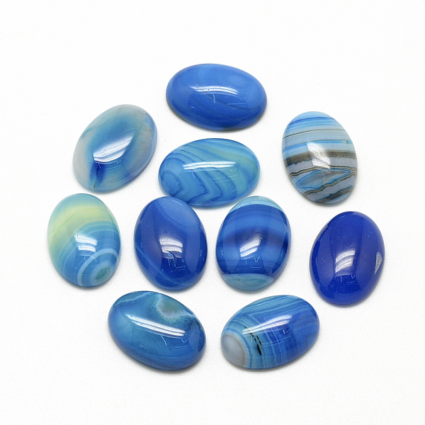 PandaHall Natural Striped Agate/Banded Agate Cabochons, Dyed, Oval, Dodger Blue, 25x18x6~7mm Banded Agate Oval Blue
PandaHall Natural Striped Agate/Banded Agate Cabochons, Dyed, Oval, Dodger Blue, 25x18x6~7mm Banded Agate Oval Blue