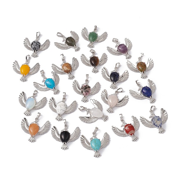 PandaHall Natural & Synthetic Mixed Gemstone Pendants, Bird Charms, with Platinum Tone Brass Findings, Cadmium Free & Nickel Free & Lead...
PandaHall Natural & Synthetic Mixed Gemstone Pendants, Bird Charms, with Platinum Tone Brass Findings, Cadmium Free & Nickel Free & Lead...