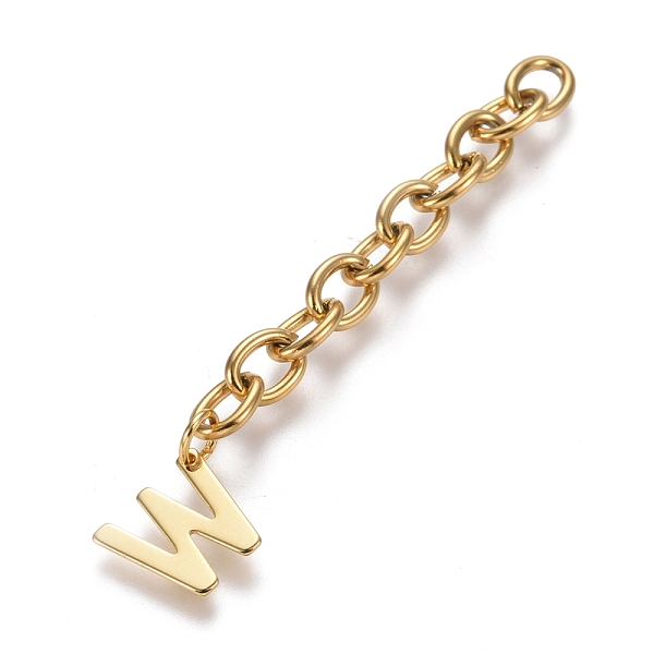 PandaHall 304 Stainless Steel Chain Extender, with Cable Chain and Letter Charms, Golden, Letter.W, Letter W: 11x11.8x0.7mm, 67.5mm, Link...
PandaHall 304 Stainless Steel Chain Extender, with Cable Chain and Letter Charms, Golden, Letter.W, Letter W: 11x11.8x0.7mm, 67.5mm, Link...