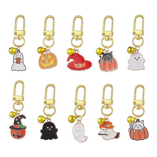 PandaHall Halloween Theme Alloy Enamel Pendant Decorations, with Alloy Lobster Claw Clasps, Mixed Shapes, Golden, 57~66mm, 10pcs/set...
PandaHall Halloween Theme Alloy Enamel Pendant Decorations, with Alloy Lobster Claw Clasps, Mixed Shapes, Golden, 57~66mm, 10pcs/set...