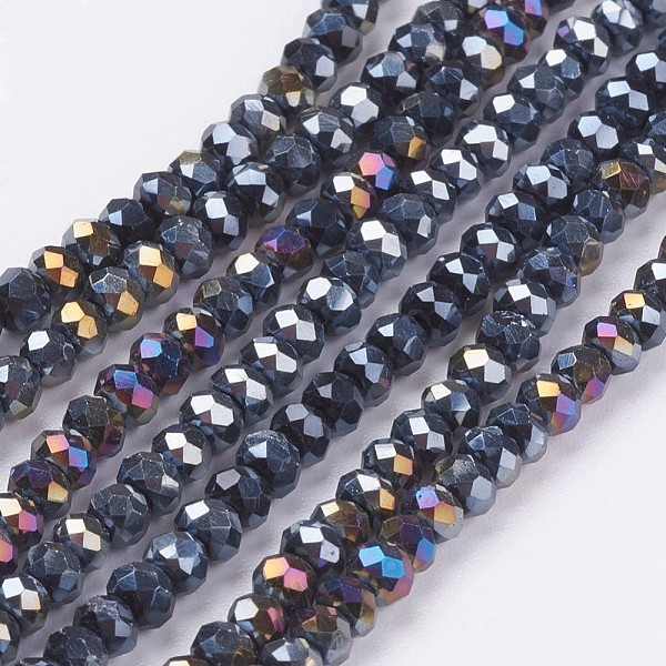 PandaHall Faceted Rondelle Electroplate Glass Bead Strands, AB Color Plated, Black, 3x2mm, Hole: 0.5mm, about 165~170pcs/strand, 16.7 inch...
PandaHall Faceted Rondelle Electroplate Glass Bead Strands, AB Color Plated, Black, 3x2mm, Hole: 0.5mm, about 165~170pcs/strand, 16.7 inch...