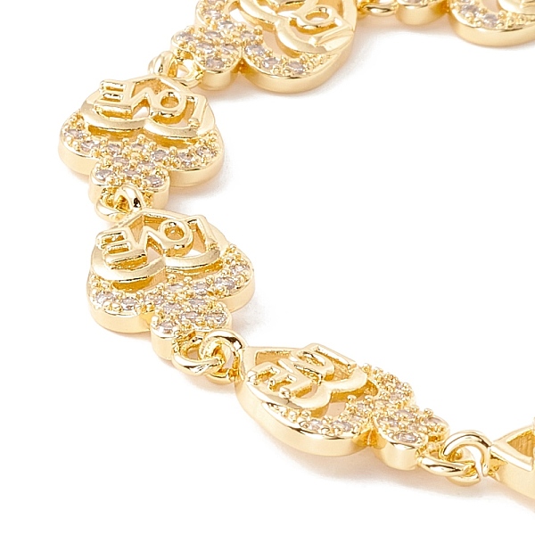 PandaHall Clear Cubic Zirconia Heart with Word Love Link Chains Bracelet, Brass Jewelry for Women, Cadmium Free & Lead Free, Real 18K Gold...
PandaHall Clear Cubic Zirconia Heart with Word Love Link Chains Bracelet, Brass Jewelry for Women, Cadmium Free & Lead Free, Real 18K Gold...