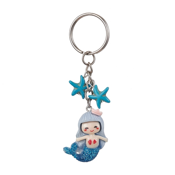 PandaHall Mermaid Opaque Resin Pendant Keychain, with Starfish Synthetic Turquoise and Iron Split Key Rings, Light Steel Blue, 8.9cm Resin...
PandaHall Mermaid Opaque Resin Pendant Keychain, with Starfish Synthetic Turquoise and Iron Split Key Rings, Light Steel Blue, 8.9cm Resin...
