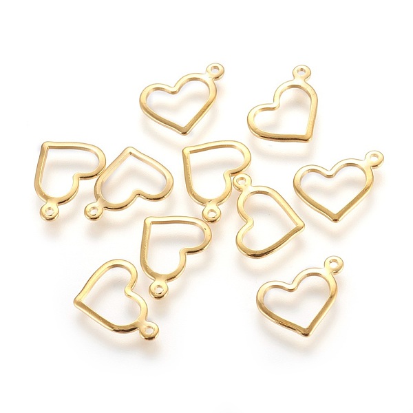 PandaHall 304 Stainless Steel Charms, Stamping Blank Tag, Heart, Golden, 10x13.7x1mm, Hole: 1mm 304 Stainless Steel Heart
PandaHall 304 Stainless Steel Charms, Stamping Blank Tag, Heart, Golden, 10x13.7x1mm, Hole: 1mm 304 Stainless Steel Heart